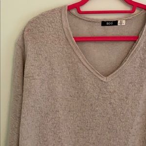 V-Neck Loose-Fit Beige Sweater